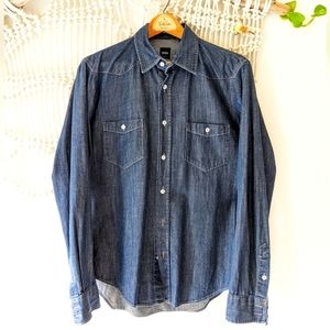 Western-style Hugo Boss Denim Shirt Medium Slim